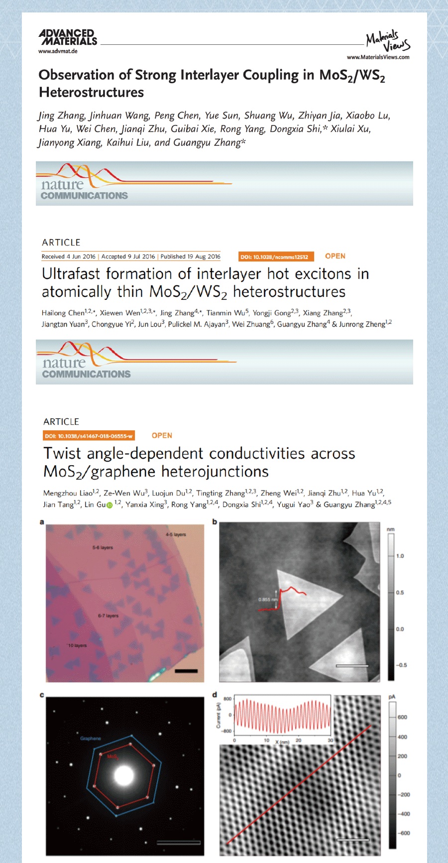 CVD应用——外延构筑各种MoS2范德华异质结