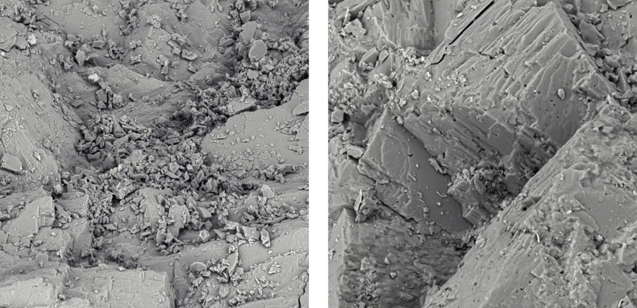不同颗粒砂岩的表征图